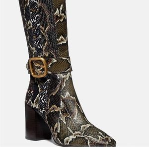Coach Snakeskin Mid Length Boots